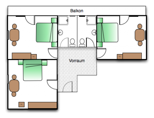 6 Personen Familienzimmer